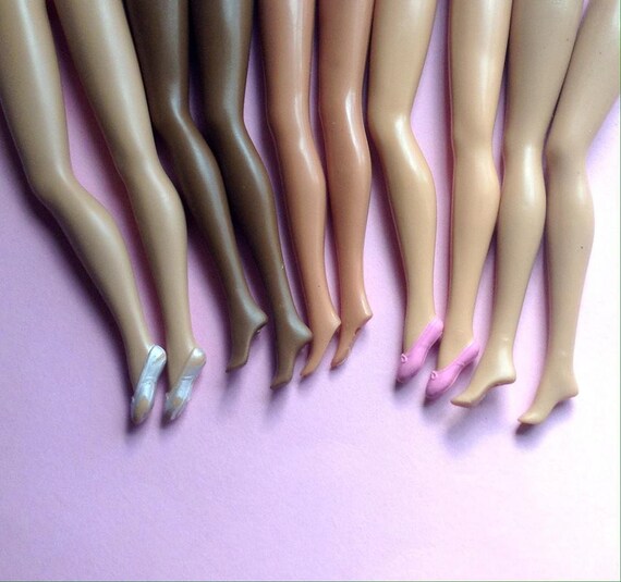 Barbie Doll Legs bendable set rubber / plastic doll parts
