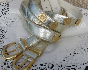 Quilted with daisies gold belt gold