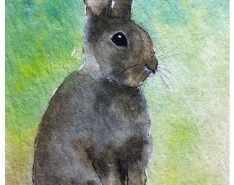 Rabbit Art Print 8X6 inch #97