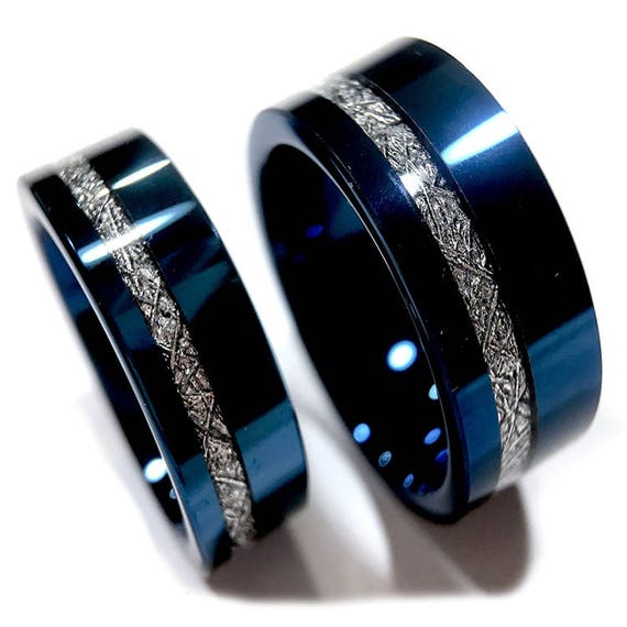 Meteorite Inlay Titanium Ring Meteorite Inlay Titanium Ring