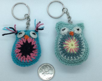 Crocheted Owl Keychains