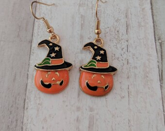Pumpkin earrings, Halloween earrings, autumn earrings, hoilday earrings, fall earrings, gothic earrings, Thanksgiving earrings,