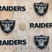 10% OFF SALE Handmade Iron On Appliques Oakland Raiders Logo Cotton Fabric 6 Piece Set