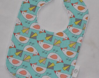 Aqua Birds Chenille Bib - SALE