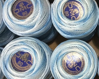DMC Tatting Thread sz 80, Blue Variegated