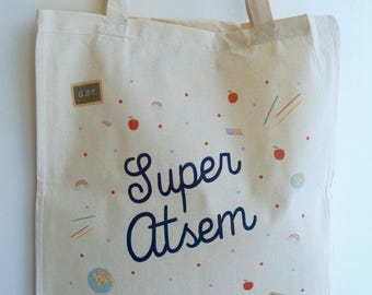 Gift school Tote bag "Super?" - end year gift teacher gift to school gift Christmas gift?