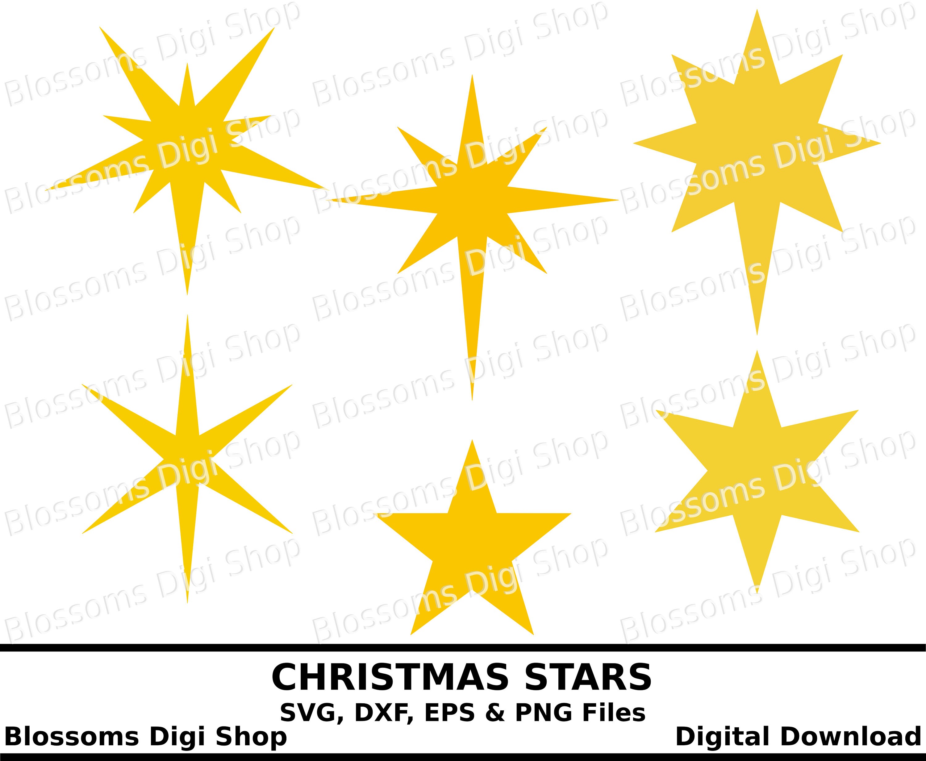 Download Christmas stars svg digital download star template star cut
