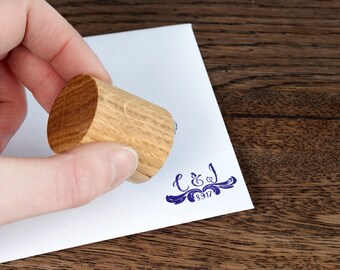 Wedding Monogram Stamp, personalised - Wedding Initials Stamp, Monogram stamp, wedding invitation stamp, Custom Rubber Stamp
