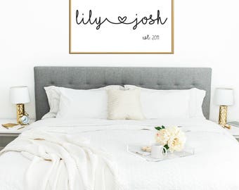 Personalized couples wall art, Personalised couples wall decor, Personalized couples gifts, Names wall decor, Bedroom wall art, Custom