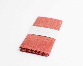 Chambray coral pocket square