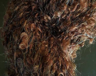 Medium Brown Boucle Mohair Skein (3 oz, 220 yards)
