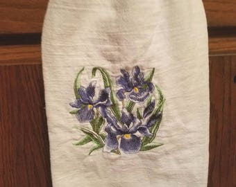 Embroidered flour sack kitchen towel