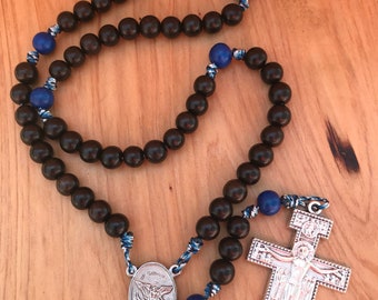 St. Michael Rosary with San Damiano Crucifix comes with Rosary Pouch