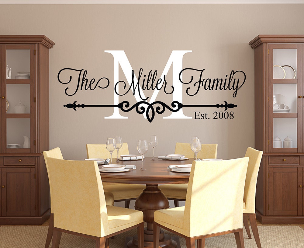 Family Name Wall Decal Personalized Family Monogram Living