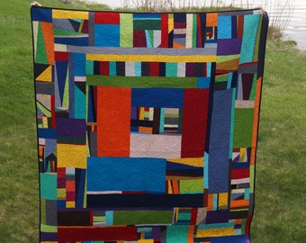 Modern Solids Improv Quilt #2