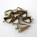 Bell Antiqued Brass Prong Rhinestone Setting Open 2 Ring 10mm set0166 (8)