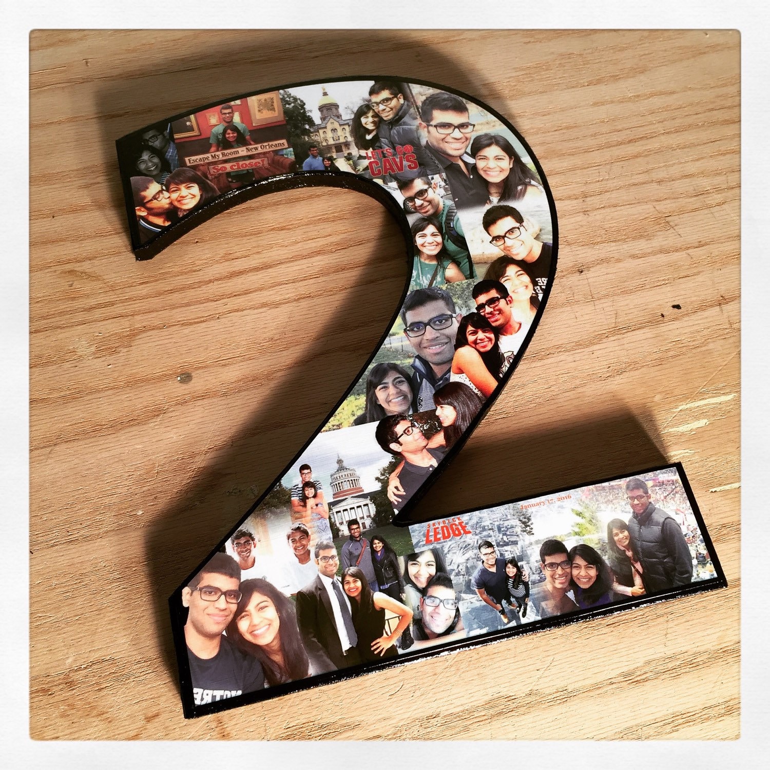 Ships Free Wooden Number 2 Number DIY Collage