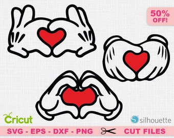 Mickey hands svg, Disney love svg, Love svg, Love cricut, Love disney svg, Heart svg, Heart cricut, Disney SVG, Disney Cricut, Mickey Svg