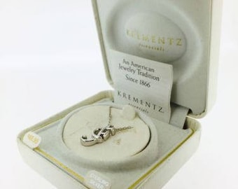 Vintage Krementz .925 Sterling Silver Necklace with Initial ' F ' Pendant