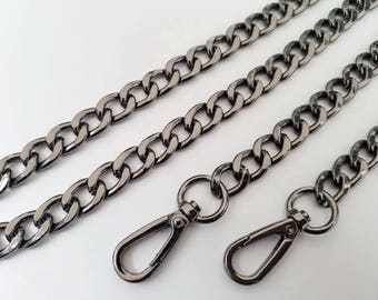 gunmetal chain strap purse strap bag handbag strap handles Crossbody chain links Replacement Chain Strap finished chain width 12mm 1pcs