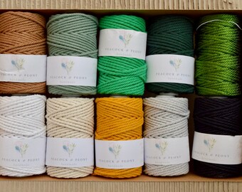 4 mm Twisted 100% cotton macrame rope - 50 meters, in many colors!