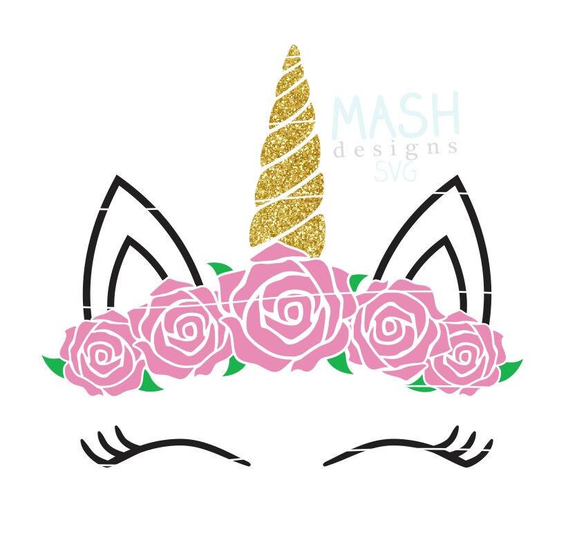 Download Rose Floral Unicorn svg printable nursery art floral unicorn