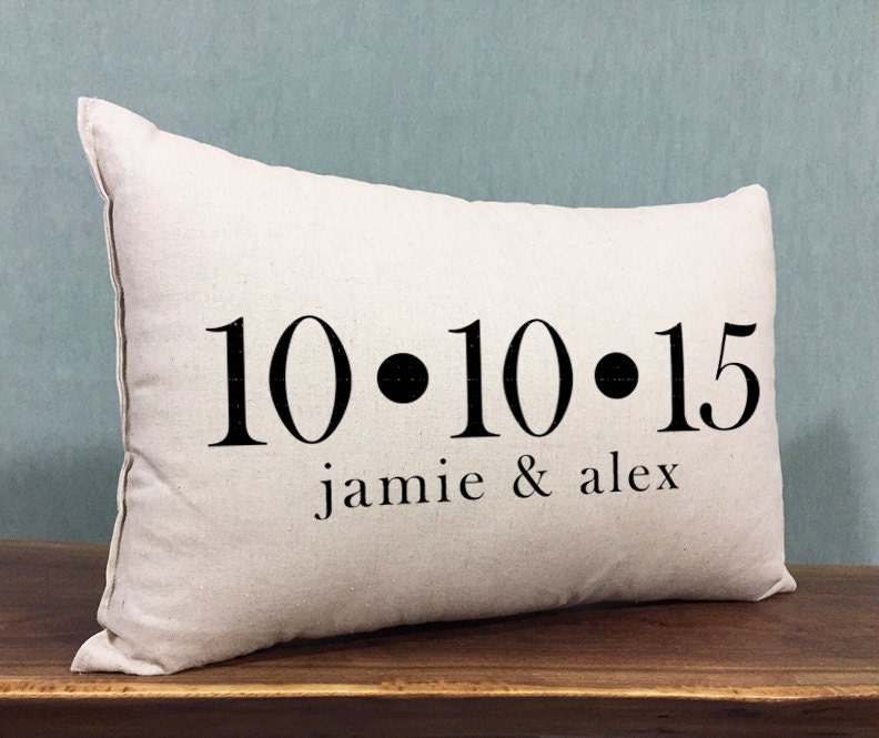 Personalized Wedding Pillow Custom Names and Wedding Date