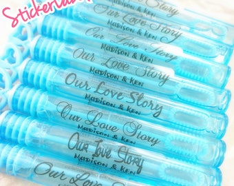 Wedding Bubbles Labels Custom Stickers, Party Favor Label Sticker, Personalized Thank You Clear Tag, Bubble Wand Sign Wedding Address Return