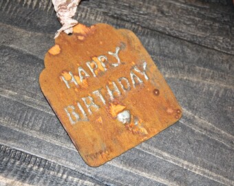 Gift tags, Metal gift tag, Rusty metal tag, Birthday tag, rusty decor, french gift tag, Mediterranea Design Studio, french tag, rustic chic