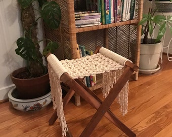 Macrame Seat Camping Stool