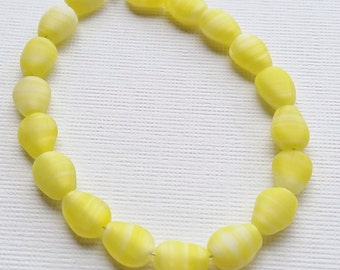 Yellow Vintage German Glass Beads from the 1950’s