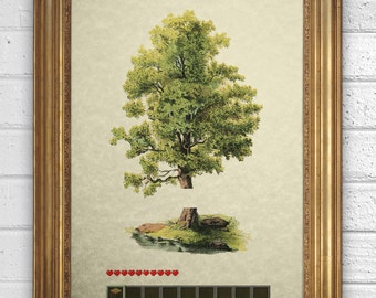 Video Game Vintage Illustration - Minecraft - Art Print