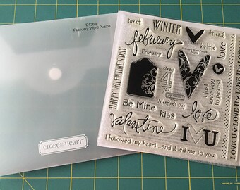 February Word Puzzle Acrylic Stamp Set