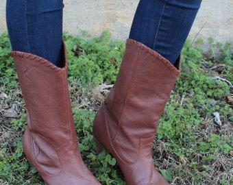 Vintage Brown Leather Boots