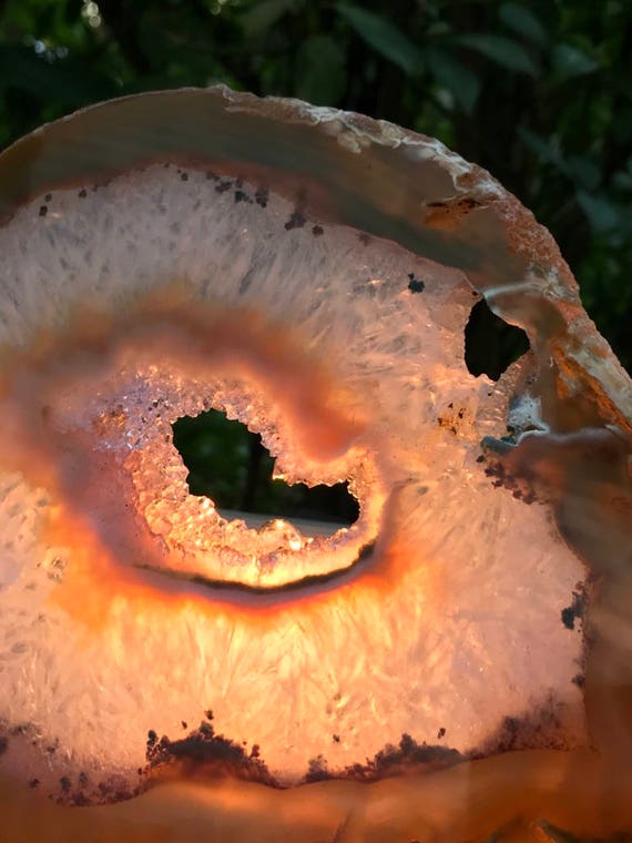 Large Brown and Clear Agate Slice 12 oz., Extra Large Agate Slab, Agate Geode Slice, Large Agate Slab, Crystal Display Piece, Agate Druzy