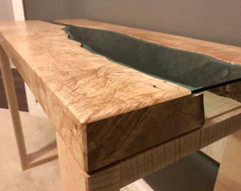 Maple River Glass Console Table