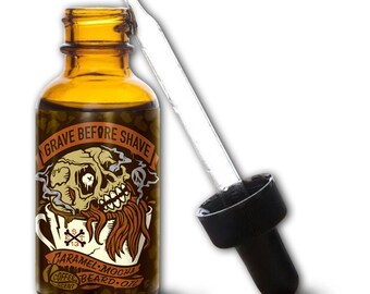 GRAVE BEFORE SHAVE Caramel Mocha Blend Beard Oil (Caramel Mocha Coffee scent)