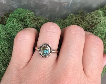 Sterling Silver Number 8 Turquoise Stacking Ring, Number 8 Turquoise, Turquoise Ring, Stacking Ring, Sterling Silver Ring