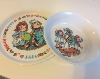 Raggedy Ann & Andy plate and bowl