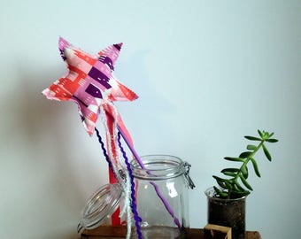 Purple castles handmade star wand