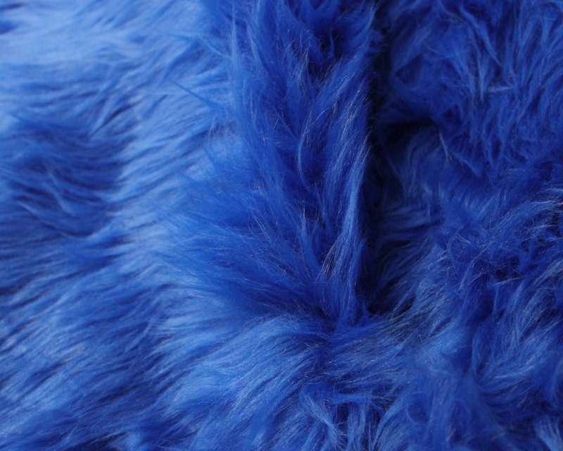 Royal Blue 60 Wide Shag Fur Fabric by the yard Soft
