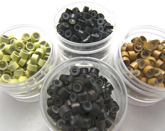 SILICONE Micro Ring CRIMP BEADS for Hair and Feather Extensions