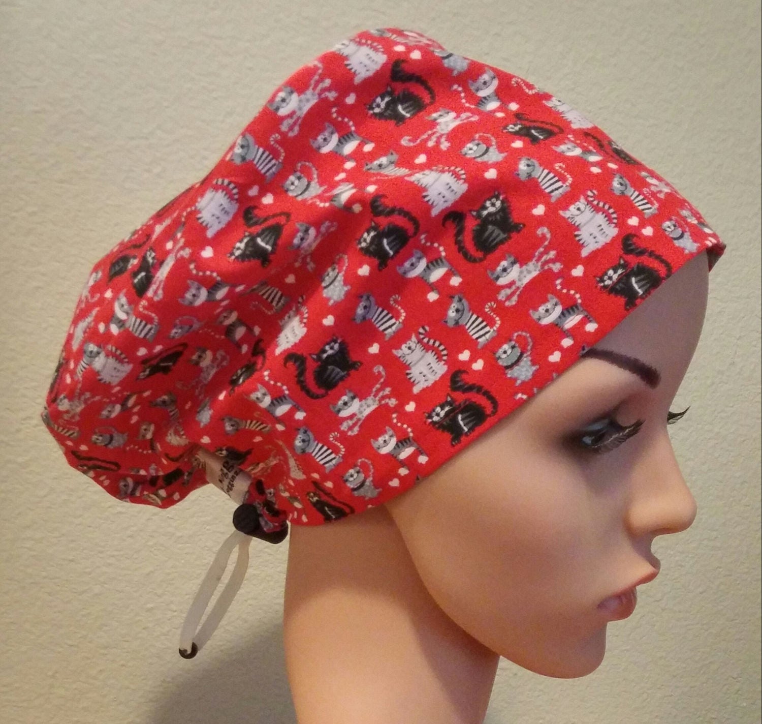 Download Women's Surgical Cap Scrub Hat Chemo Cap Red Color