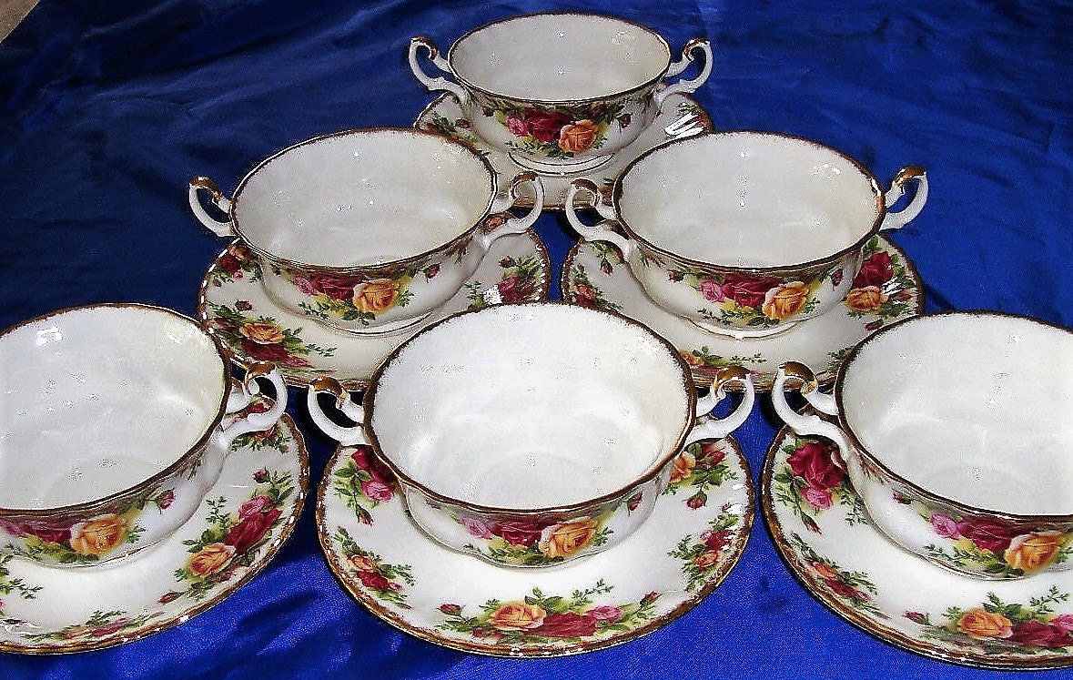 ROYAL ALBERT Old Country Roses Soup Bowls Creme Soup Bowl ROYAL ALBERT Old Country Roses Soup Bowls Creme Soup Bowl