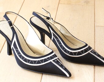 PHASE EIGHT Black Slingback Shoes - EURO Size 37, Wedding party shoes, Special Occasion shoes, party shoes