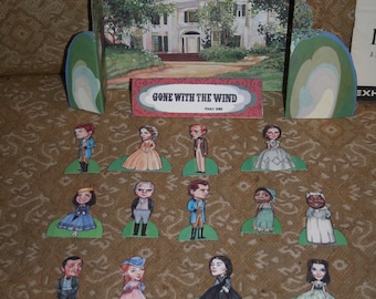 Vintage 50th Anniversary "Gone With the Wind" Paper Dolls, Wonderful GIANT Movie Book + More--All That U See in Pics!!!