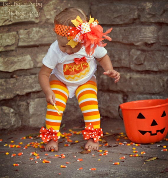 baby girl halloween outfit candy corn sweetie bodysuit