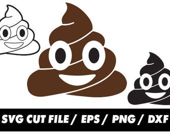 Emoji Mr Poo svg, Emoticon Poop clipart svg eps png dxf - Fabric Cut Print Mug Shirt Decal Active