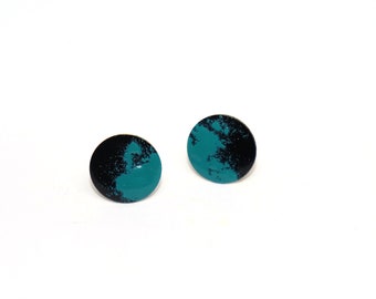 Earrings Full Moon black/petrol