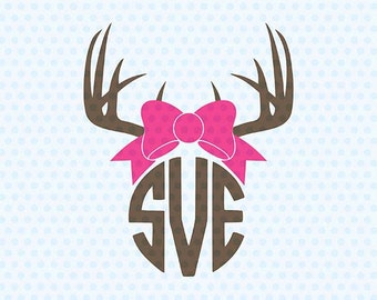 Antlers Svg, Antlers Monogram Svg, Antler, Svg, Deer Antler, Cricut Svg, Svg Silhouette
